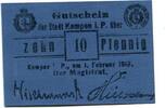 Posen 10 Pfg. Kempen,Leinen, -