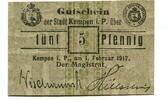 Posen 5 Pfg. Kempen, -