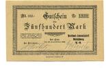 Sachsen-Anhalt 500 Mark Kösen, Bad, Portland-Zementfabrik Rudelsburg A.G., -