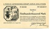 Rheinland 500 T. Mark Köln-Zollstock,J.Pohlig A.G., -