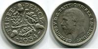 Großbritannien 3 Pence ~ Georg V. ~ -