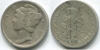 USA 10 Cents ~ Mercury, Winged Liberty Head ~ -