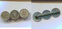 Niederlande 3 x 10 Cents ~ Wilhelmina als Brosche ~ -