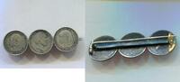 Niederlande 3 x 10 Cents ~ Wilhelmina und Wilhelm III. als Brosche ~ -