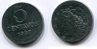 5 Centavos 1967 Brasilien ~ Dezentrierung / dezentriert ~ unc