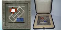 III.Reich, Weißmetall Plakette Noris-Wiss-Blau-Nürnberg 1.Preis, -