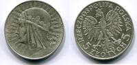 Polen 5 Zloty ~ Frauenkopf ~ -