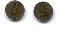 Deutschland, 2 Pfennig auf 1 Pfennig Kupfer Rohling, -