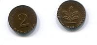 Deutschland, 2 Pfennig auf 1 Pfennig Ronde Kupfer, -