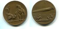 Bronze-Medaille 1913 Deutschland, Auf die Notlandung des Zeppelin XII bei Luneville, vz+