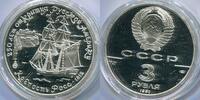 Russland 3 Rubel ~ Fort Ross - Segelschiff ~ -