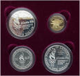 USA 2 x 1 Dollar, Half Dollar + 5 Dollar in Gold 1996 Münzenset U. S. Olympic Coins of the Atlanta Centennial Olympic Games Proof