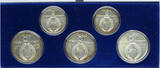 Russland / UdSSR 3 x 10 Rubel + 2 x 5 Rubel 1978 Olympische Spiele Moskau BU, angelaufen