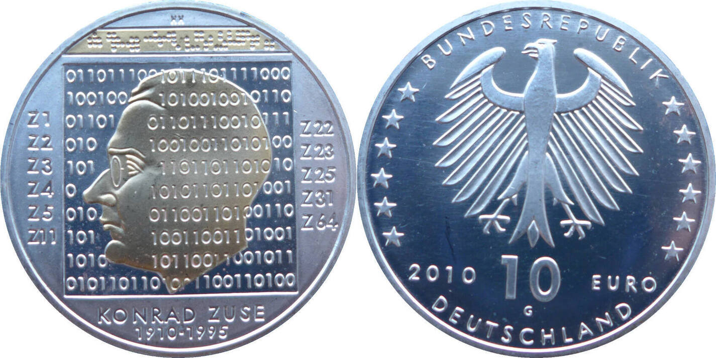 Deutschland 10 Euro 2010 G 100. Geburtstag von Konrad Zuse - Motiv ...