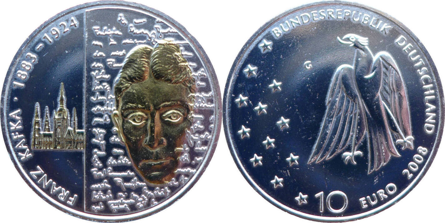 Deutschland 10 Euro 2008 G 125. Geburtstag Franz Kafka - Motiv ...