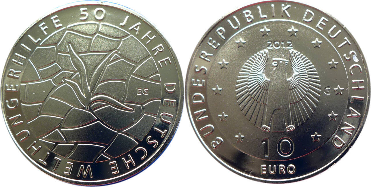 Deutschland 10 Euro 2012 G 50 Jahre Deutsche Welthungerhilfe ...