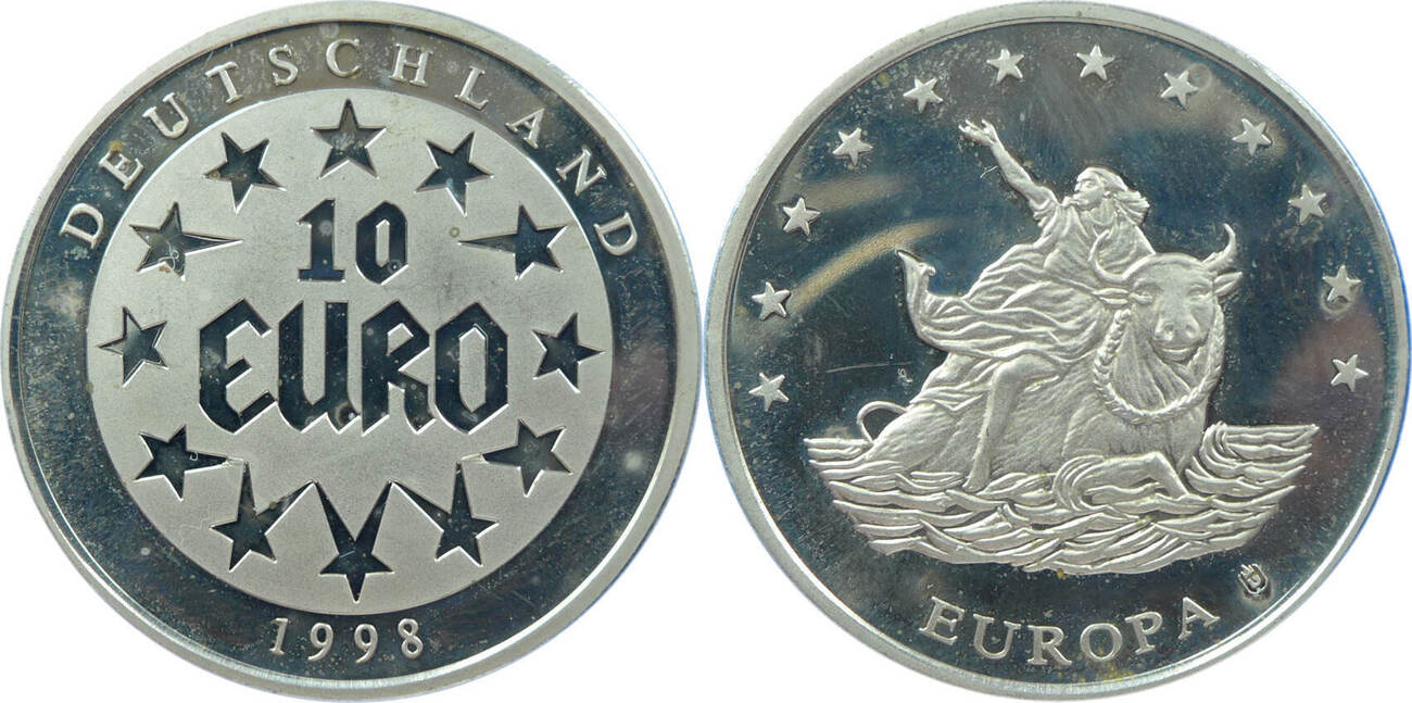 10 Euro Münze 1998 Raub Der Europa Deutschland 1998 Medaille 10 Euro - Raub der Europa Proof, stark
