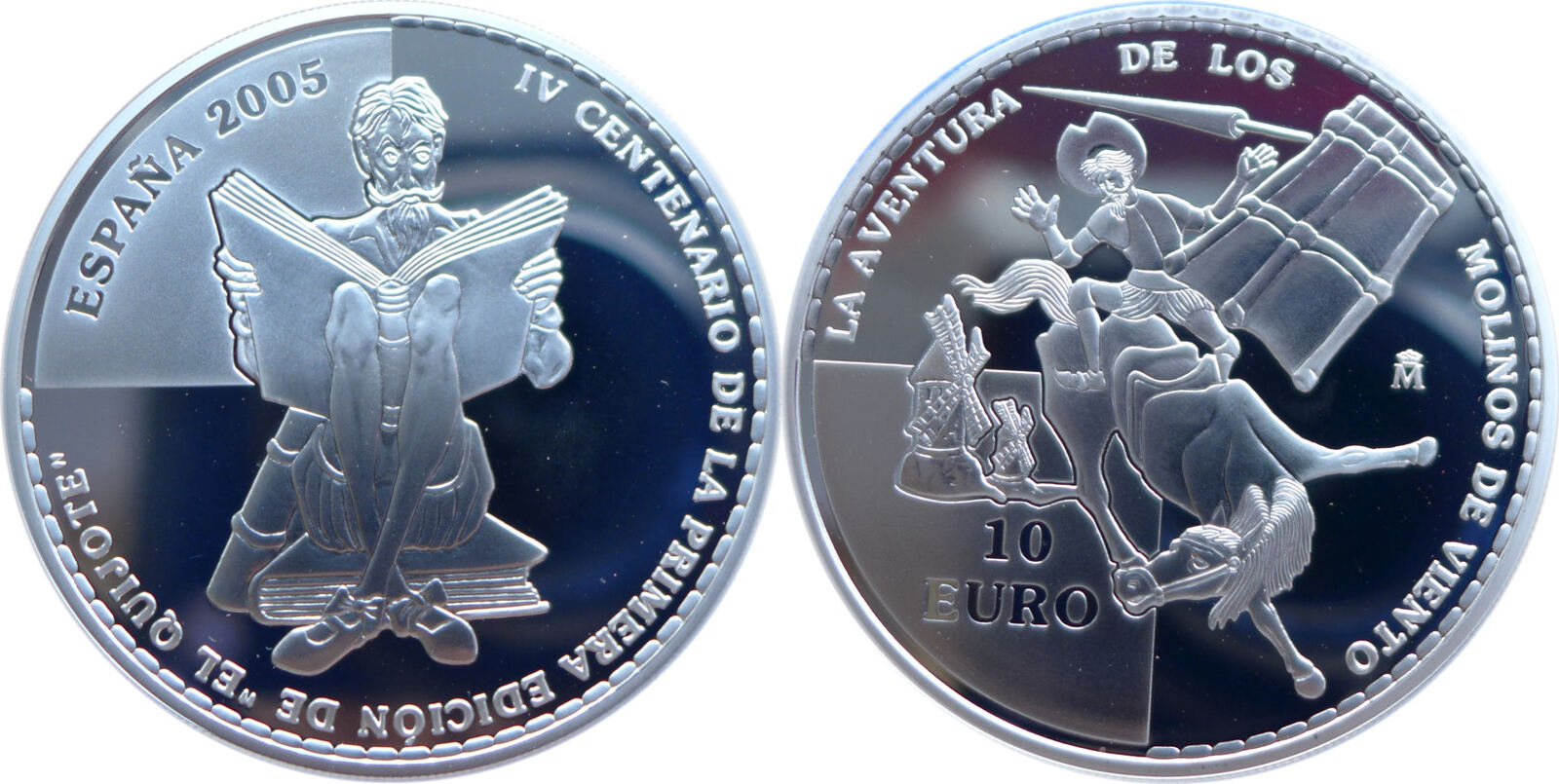 Spanien 10 Euro 2005 Don Quichote Proof, minimal angelaufen Русские монеты  из драгоценных