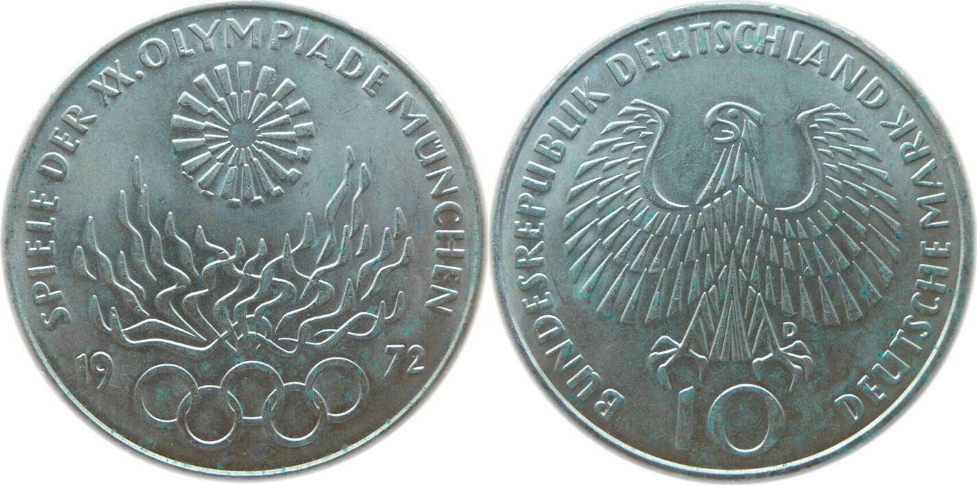 Wert 10 Mark Münze Olympische Spiele 1972 Deutschland - BRD 10 Mark 1972 D Olympische Spiele in München 1972
