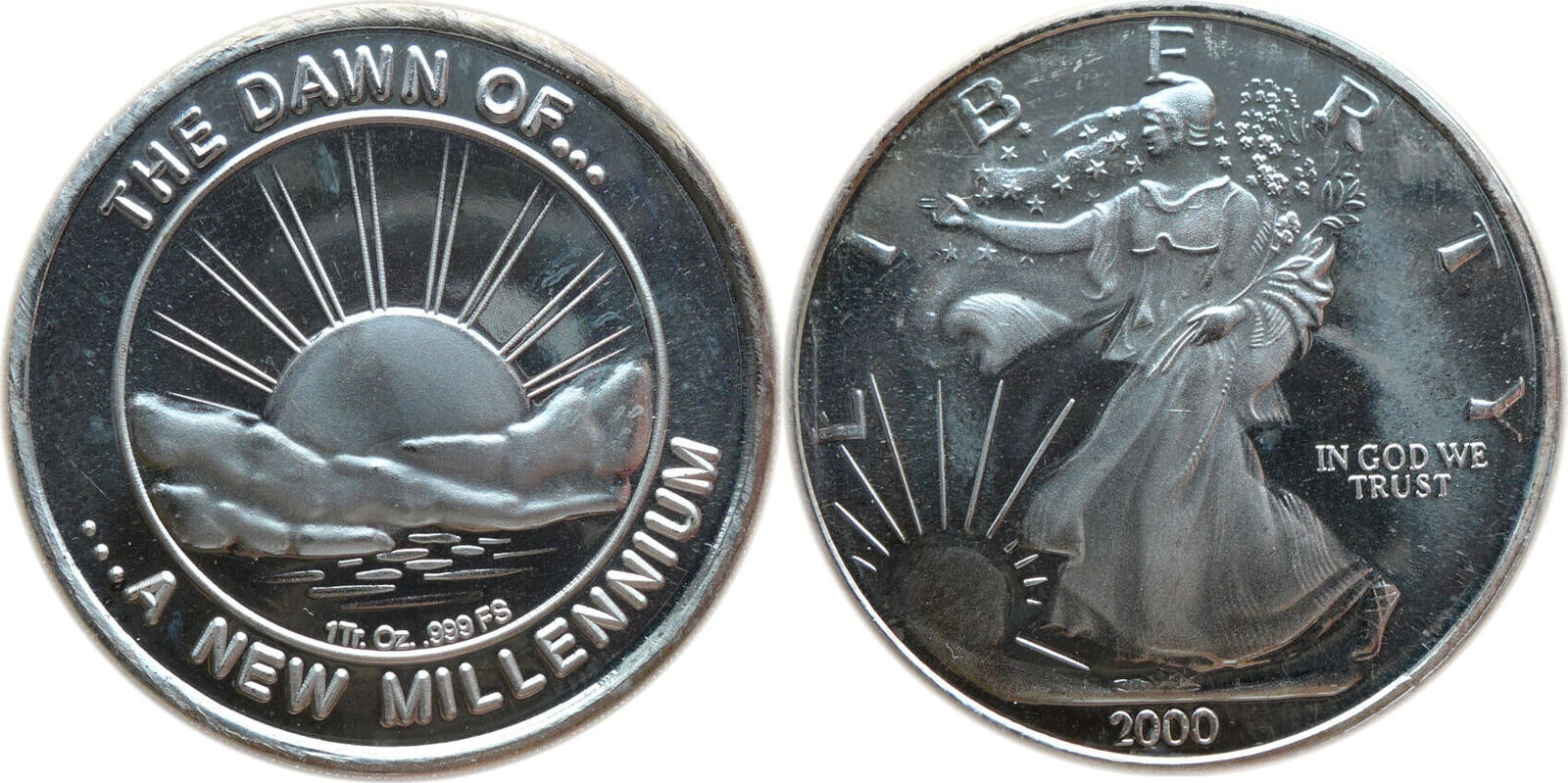 USA 2000 Dawn of a New Millennium - Walking Liberty - 1 Oz Silber