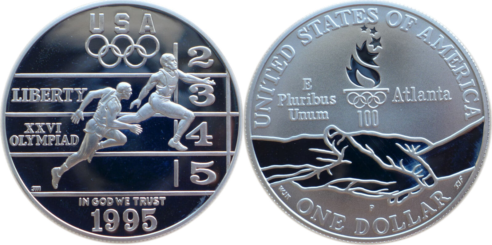 Usa 1 Dollar 1995 P Olympische Spiele 1996 In Atlanta - Leichtathletik 