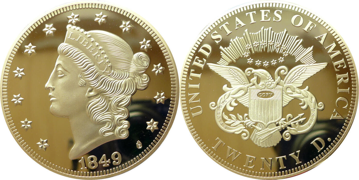 USA Medaille Gigant 2012 Replik Liberty Head Double Eagle 1849