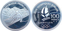 Frankreich 100 Francs Olympische Winterspiele 1992 in Albertville - Ski Alpin - Abfahrtslauf -
