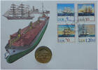 DDR 5 Mark Numisbrief - Überseehafen Rostock-500 Jahre Schiffer Companie Stralsund -