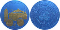 Liberia 5 Dollars 10 Jahre Euro - Vilnius-Kathedrale - Niob mit Goldapplikation Matt -