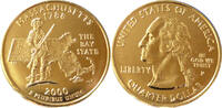 USA Quarter-Dollar Die offiziellen Quarter-Dollars der USA -Massachusetts 1788- -
