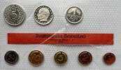 Deutschland 8,68 DM Kursmünzen-Satz (8 Münzen von 1 Pfennig bis 5 Mark) - Hamburg -