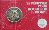 Frankreich 2 Euro Olympische Spiele 2024 in Paris - in Coincard - rot -