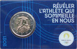 Frankreich 2 Euro Olympische Spiele 2024 in Paris - in Coincard - blau -