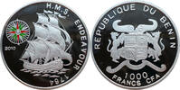 Benin 1000 Francs CFA H.M.S. Endeavour 1764 - Kompass - farbig -