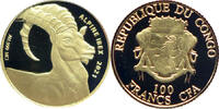 Kongo 100 Francs CFA Smallest Gold classics - Golden animals - The Alpine Ibex - Der Alpensteinbock - -