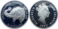 Cook Islands 10 Dollars Bedrohte Tierwelt - Elefant -