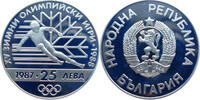 Bulgarien 25 Leva Olympische Winterspiele 1988 in Calgary - Ski Abfahrtslauf -