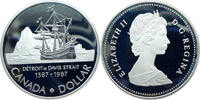 Kanada 1 Dollar Détroit de Davis Strait (1587-1987) - Segelschiff -
