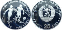 Bulgarien 25 Leva Olympische Winterspiele 1992 in Albertville - Skilanglauf -
