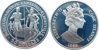 Cook Islands 50 Dollars Olympische Winterspiele 1992 in Albertville - Marathon/Biathlon -
