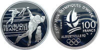 Frankreich 100 Francs Olympische Winterspiele 1992 in Albertville - Eisschnelläufer -