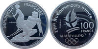 Frankreich 100 Francs Olympische Winterspiele 1992 in Albertville - Slalom -
