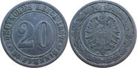 20 Pfennig 1887 G Kaiserreich Kleiner Adler ss+