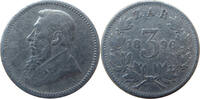 3 Pence 1896 Südafrika Krüger schön