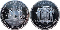 Jamaika 10 Dollars 500. Jahrestag der Ankunft von Kolumbus - 500th Anniversary of Columbus' Arrival -