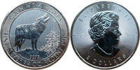 2 Dollars 2015 Kanada Grauwolf - 3/4 Oz Silber st, fleckig