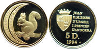 Andorra 5 Diners Eichhörnchen - Squirrel - 1/20 Oz Gold -