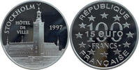 Frankreich 15 Euro / 100 Francs 1997 Hotel de Ville, Stockholm PP, fleck... 537.91 元  ＋  272.85 元 运费