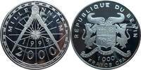 Benin 1000 Francs 1998 Millennium 2000 - Zeitzirkel PP, fleckig angelaufen 896.52 元  ＋  374.12 元 运费