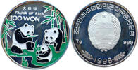 Nordkorea 100 Won 1998 Fauna of Asia - Panda-Familie - Farbm&uuml;nze PP, fle... 304.04 元  ＋  272.85 元 运费